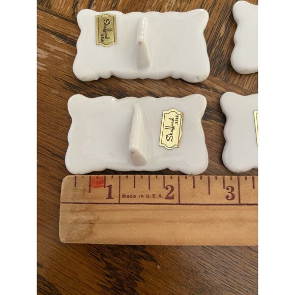 Shafford 4 Glazed Porcelain Place Setting Name Cards with Flowers, Self Standing - Picture 6 of 6